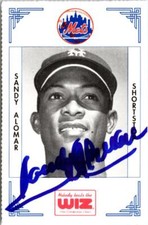 Sandy Alomar autographed baseball card (New York Mets) 1991 Wiz Mini #7