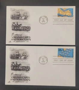 US FDC # 1937 - 1938 Battles Of Virginia Capes And Yorktown 1981. - Picture 1 of 9