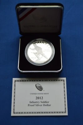 2012 Infantry Soldier Commemorative Proof Silver Dollar (NF1) MMS06 - Image 1 of 4