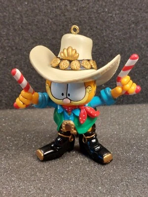 Vintage 1996 PAWS Trim-a-Tree Garfield Cowboy Western Christmas Tree Ornament - Image 1 of 4