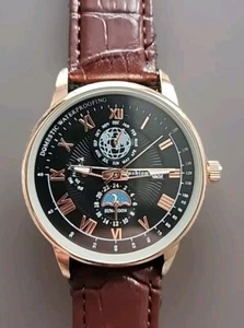 NEU Herrenuhr Lederband Quarz Wasserdicht Luxus Sport Datum - Bild 1 von 5