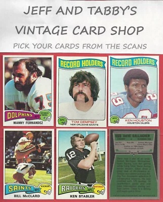 1975 TOPPS FOOTBALL  #353 TO #528 / SEE DROP DOWN MENU FOR CARD YOU WILL RECEIVE - Image 1 of 4