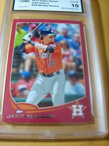 JACOB JAKE ELMORE REDS ASTROS 2013 TOPPS UPDATE RED # 186 ROOKIE RC GRADED 10