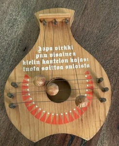 Vintage Finnish Hand Made &Painted Wooden Door Harp Kalevata Verse 1967 - Picture 1 of 5
