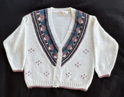 Cárdigan Suéter De Colección Huntington Ridge Talla L Tejido a Mano Manga Larga Cuello en V Años 80-90 Foto 1 de 4