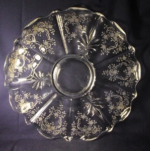 Fostoria Meadow Rose etch pattern 14: torte plate baroque blank platter - Picture 1 of 4