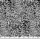 Animal Skin Print Black White Gray Fabric 1Yd 100% Cotton Wildlife Jungle Safari