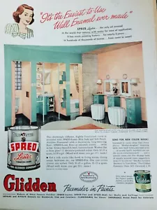 1947 Glidden paint vintage bathroom design tub sink toilet original ad - Picture 1 of 1