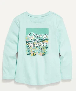 Old Navy Toddler Girl Size 4T ~ Long Sleeve Tee T-shirt ~ Strong like Aunty NWT - Picture 1 of 2