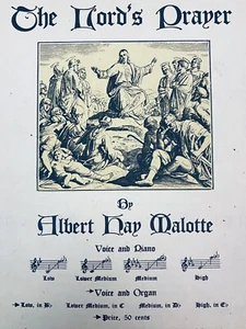 1935 The Lord's Prayer Albert Hay Malotte Sheet Music G Schirmer NY Voice Piano - Picture 1 of 8