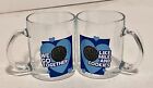 Oreo 10Oz Clear Glass Cups Mugs "We Go Together? And ?Like Milk And Cookies"
