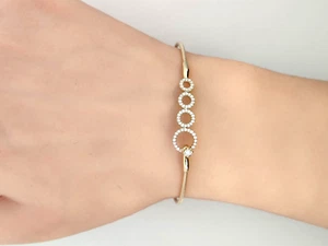 Natural Diamond Flexible bracelet 14kt Yellow and White for all occasion - Picture 1 of 3