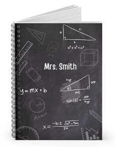 Custom Math Notebook, Math Notes Rule Lined Spiral Book, Cute Math Teacher Gift - Picture 1 of 7