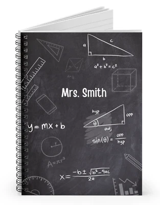 Custom Math Notebook, Math Notes Rule Lined Spiral Book, Cute Math Teacher Gift - Image 1 of 4