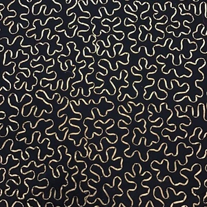 Black w/ Gold Ribbon Overlay Textured Fabric HOME DECOR UPHOLSTERY 1'&2/3" Piece - Picture 1 of 5