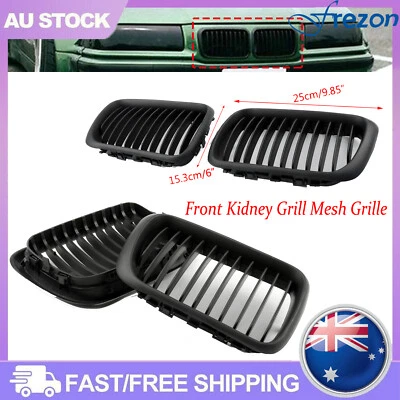 Matt Black Front Kidney Grill Mesh Grille For BMW E36 1997-1999 3 Series AUS - image 1 of 4