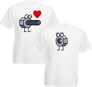 Couple Matching Screw & Nut T-Shirt, Valentines Day Shirt, Unisex Tee Top - Picture 1 of 15