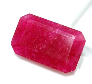 Piedra preciosa natural suelta rubí rojo birmano de 40,90 quilates con certificación GIE corte esmeralda áspera - Imagen 1 de 7