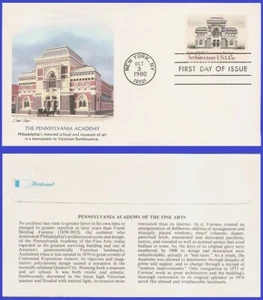 USA6 #1840 U/A FLEETWOOD FDC American Architecture Penn Academy - Picture 1 of 1