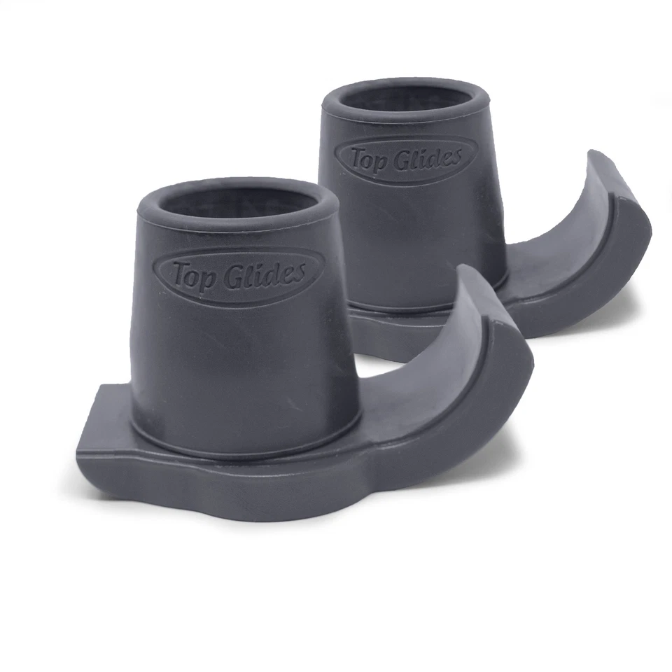 Top Glides Duraski Extra Durable Walker Glide Skis for 1 1/8 Inch Tubes Gray