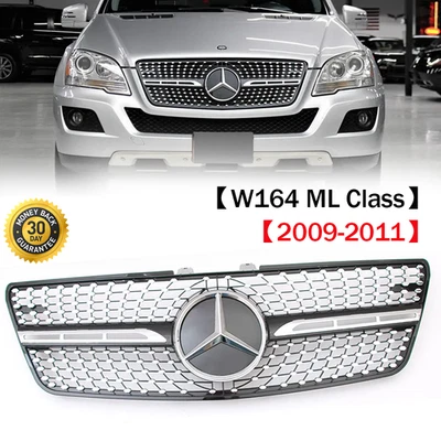 Front Grill w/Emblem For Mercedes Benz W164 ML350 ML500 ML550 Grille 2009-2011 - Image 1 of 4