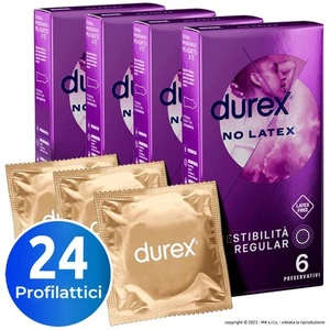 24 Preservativi ANALLERGICI DUREX NO LATEX Profilattici senza lattice - Foto 1 di 6
