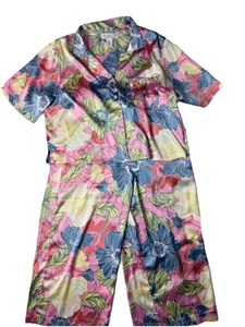 Rachel Zoe Tropical Floral Boho Silky 2-piece Pajama Set Sz M - Picture 1 of 9