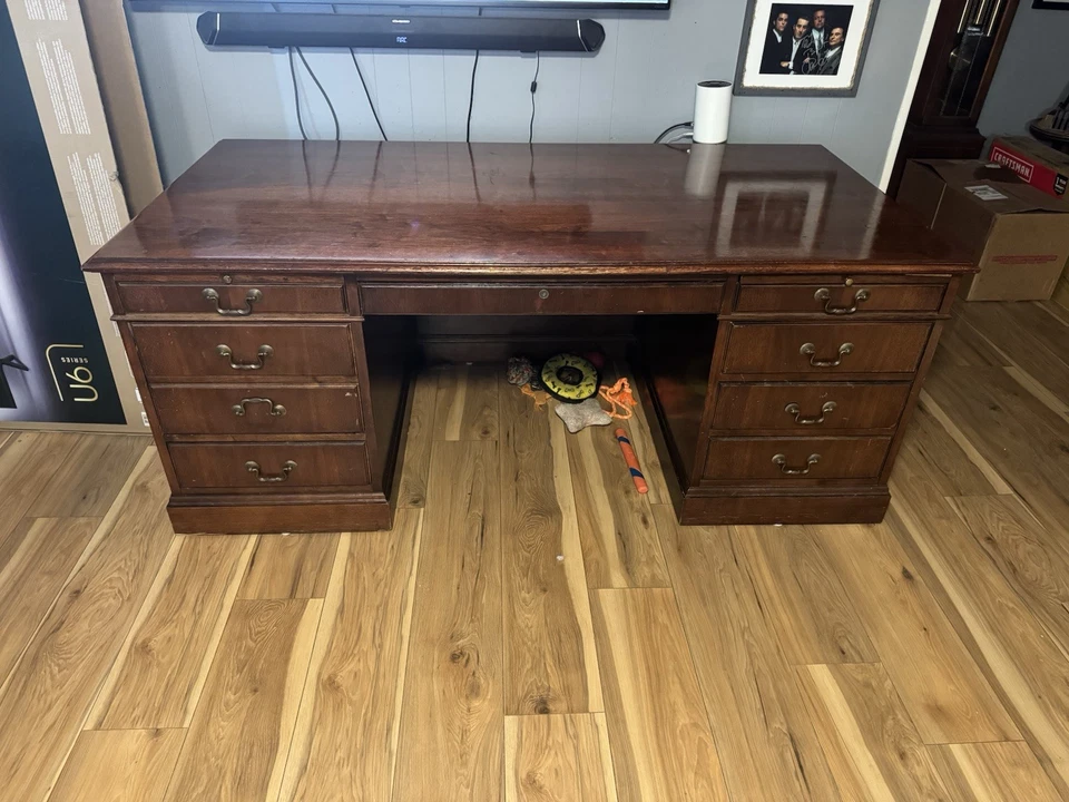 Solid Walnut Executive Desk - Image 1 of 4