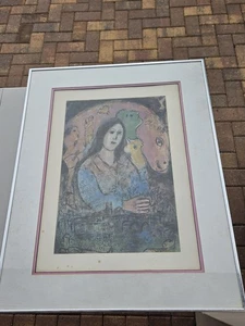Marc Chagall "La Pensee" Lithograph Early Print Framed & Matted Surrealism 20x26 - Picture 1 of 8