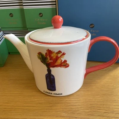 BNIB Spode Kit Kemp Doodles Design ‘Flower Power’ Tea Pot 2 Pint/1.1 L - Image 1 of 4