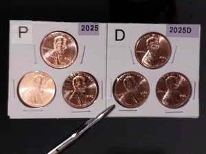 P UND D 2025 LINCOLN CENTS LAST OF THE PENNY 3 OF EACH MINT 6 COINS TOTAL - Bild 1 von 6