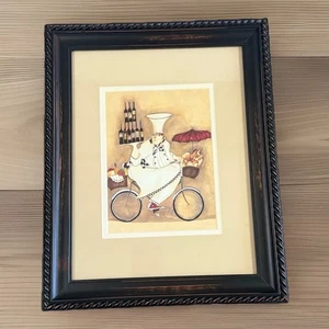 Jennifer  Garant  'Fat Chef' Framed & Double Matted Print 15.5 x12.5 inches - Picture 1 of 3