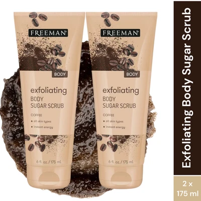 Freeman Exfoliating Coffee Body Sugar Scrub – Smooth & Renew Skin  (2 x 175ml) - Image 1 of 4