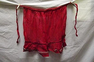 Vtg Red Sheer Apron Black Trim No Pockets - Picture 1 of 3