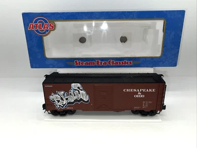 Atlas O #8570-3 Custom Graffiti C&O 40’ 1937 AAR Single Door BC Used 3R #4171 - Image 1 of 4