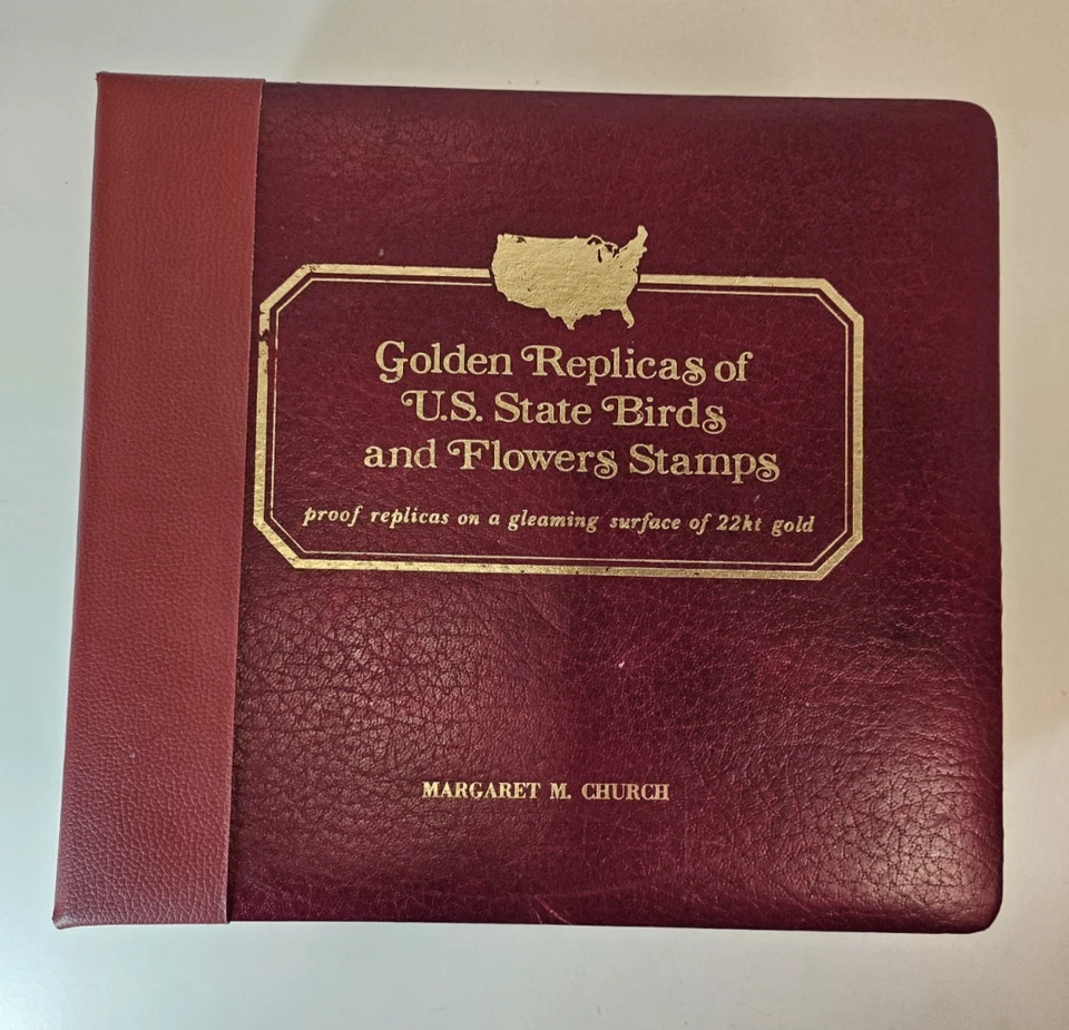 US State Birds & Flowers 1982 Stamp Album 1st Day Covers w 22kt Gold Replicas DC - Image 1 of 4