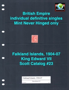 2x $2.25 Scott Value - 1904-07 FALKLAND ISLANDS King Edward VII CV MNH NH UMM - Picture 1 of 7