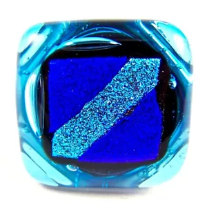 Perillas de gabinete de vidrio DICROIC cajón tirón playa azul agua cobalto baño cocina - Imagen 1 de 12