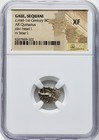 CELTIC GAUL SEQUANI połowa 1 wieku p.n.e. AR Quinarius Head & Boar NGC XF