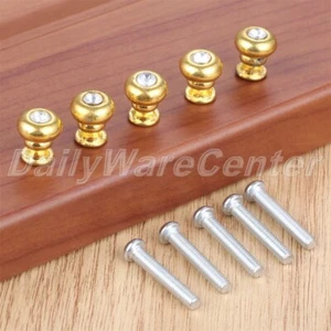 Antique Alloy Cabinet Drawer Pull Knob Door Handle With Rhinestone 11*14mm 5Pcs - Picture 1 of 12