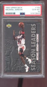 1993-94 Upper Deck #166 Michael Jordan PSA 10 Graded Card Season Leaders Scoring - Picture 1 of 2