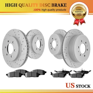 Front & Rear Brake Rotors Ceramic Brake Pads for Ford F-150 Lincoln Mark LT 4WD - Picture 1 of 6