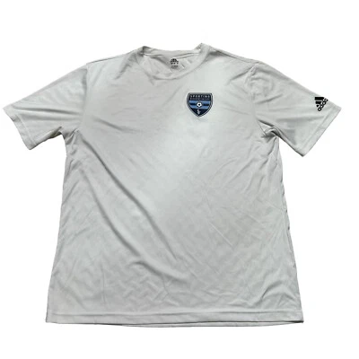 Camisa Adidas Sporting Missouri Valley masculina grande branca manga curta gola redonda - Imagem 1 de 4