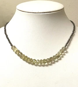 SS Lemon And Smoky Quartz  Necklace - Picture 1 of 3