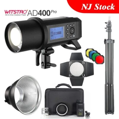 US Godox AD400Pro 2.4G TTL Flash Light+BD-04 Barn Door AD-R6 Reflector Hood Kit - Image 1 of 4