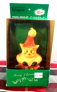 Vintage Unique Merry Christmas Santa Elf Wax Candle NOS Figurine Gift Box Figure - Picture 1 of 7