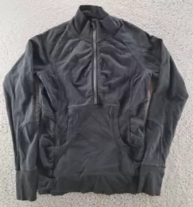 Maglione pullover Athleta 1/2 zip donna nero medio compressione ventilato corsa - Foto 1 di 12