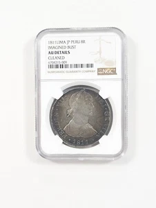 1811 Lima JP Peru Silver 8 Reales Imagined Bust NGC AU Details ~Toned 🌈 - Picture 1 of 4