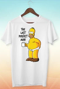 The Last Perfect Man Homer Simpson Funny Men's / Women's T Shirt G095 - Picture 1 of 3