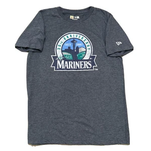 Seattle Mariners Shirt Men Medium Graphic Print 30th Anniversary Grey New Era - Picture 1 of 9